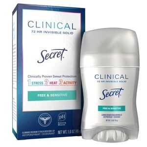 SECRET Clinical Strength Invisible Solid Deodorant Free & Sensitive, NEW